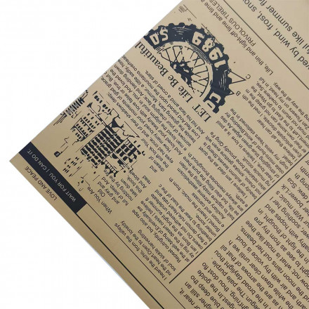 Пленка матовая в листах Газета на крафте размер 58*58см