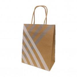 Пакет крафт Полосы с крученой ручкой размер 12*17*7см