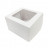Коробка под капкейки на 4шт с окном белая размер 160*160*110мм 