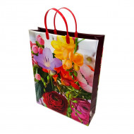 Пакет сумка размер 32*40см Яркие цветы