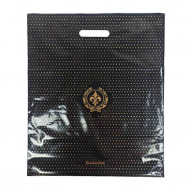 Пакет с вырубной ручкой Эксклюзив черный 40*47см 95мкм 25шт