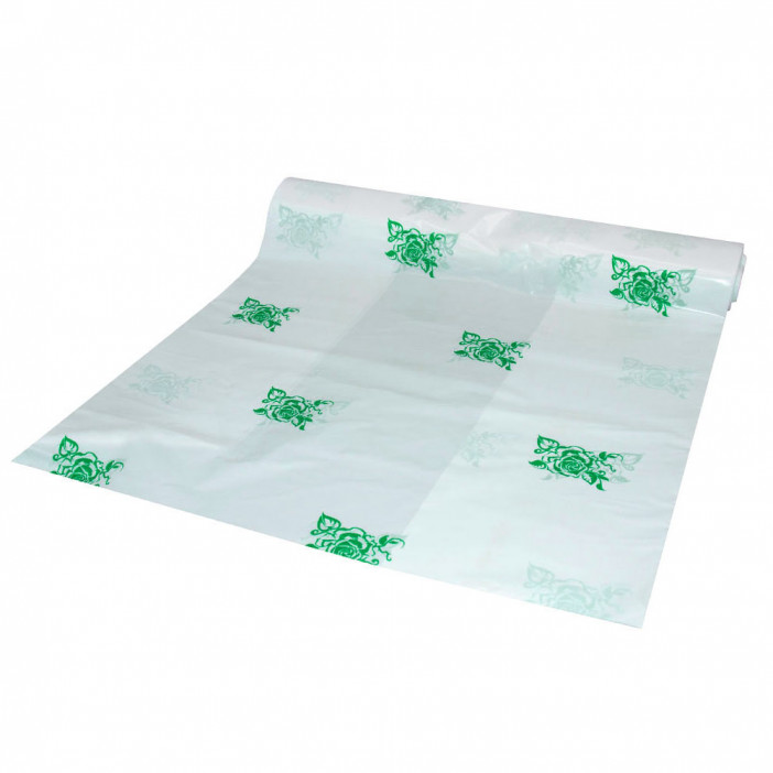 Скатерть одноразовая 180*110см в рулоне 5 шт Зеленые розы