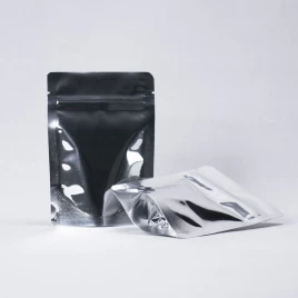 Дой-пак металл серебро с замком zip-lock 105*150мм (40+40) уп 10шт