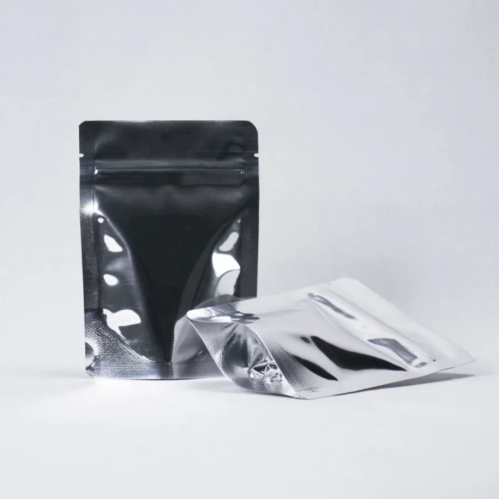 Дой-пак металл серебро с замком zip-lock 105*150мм (40+40) уп 10шт