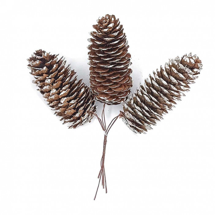 Шишки заснеженные 4*9см 3шт