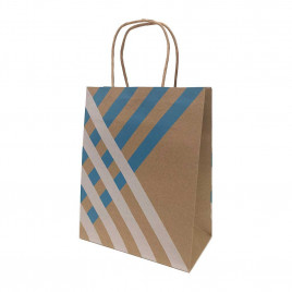Пакет крафт Полосы с крученой ручкой размер 18*23*10см