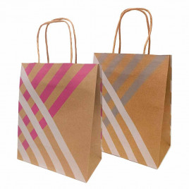 Пакет крафт Полосы с крученой ручкой размер 18*23*10см