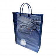 Пакет сумка размер 32*40см Потертая джинса