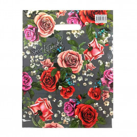 Пакет с вырубной ручкой Таинственный сад 31*40см 60мкм 50шт