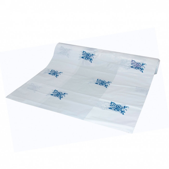 Скатерть одноразовая 180*110см в рулоне 5 шт Синие розы