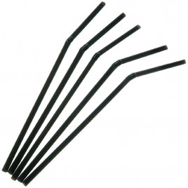 Трубочки для коктейля 4*210 черные с изгибом 250шт