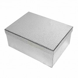 Коробка прямоугольная металл Серебро в 10-ти размерах