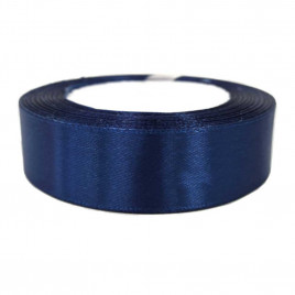 Лента атласная темно-синяя размер 2,5см*23м