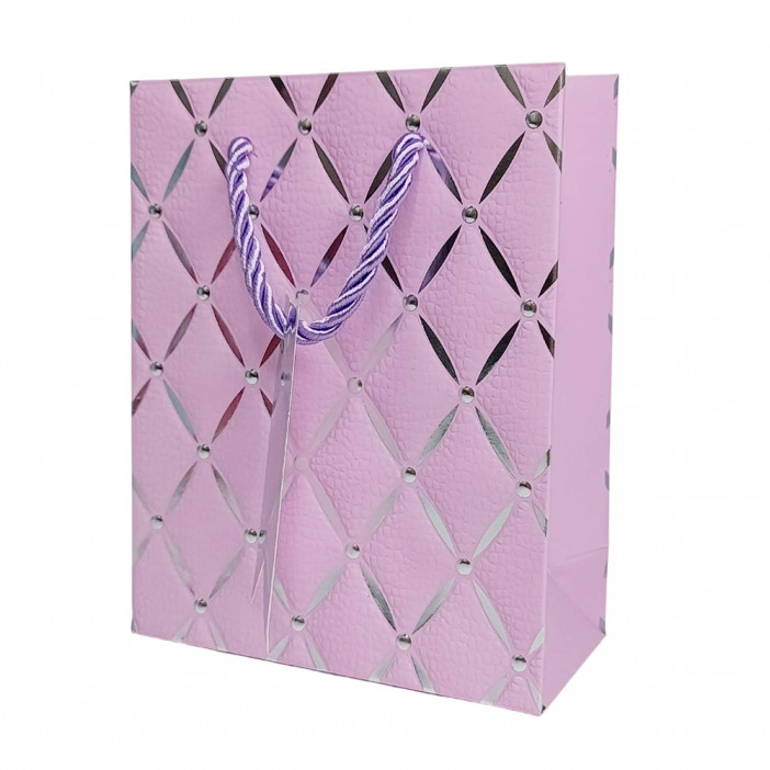 Пакет ЛЮКС Ромбики с тиснением размер 12*15*6см