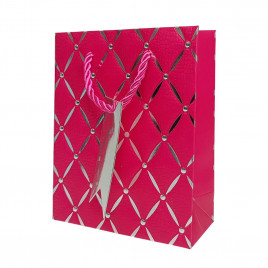 Пакет ЛЮКС Ромбики с тиснением размер 12*15*6см