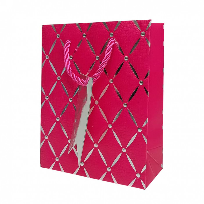 Пакет ЛЮКС Ромбики с тиснением размер 12*15*6см