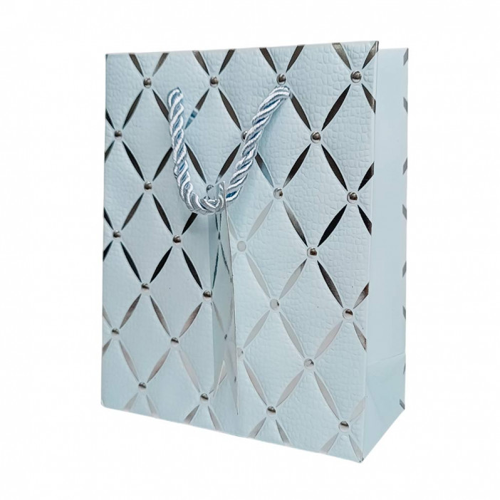 Пакет ЛЮКС Ромбики с тиснением размер 12*15*6см