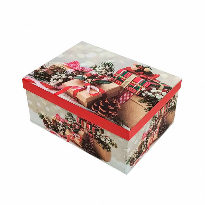 Коробка прямоугольная НГ Новогодние подарки в 10-ти размерах