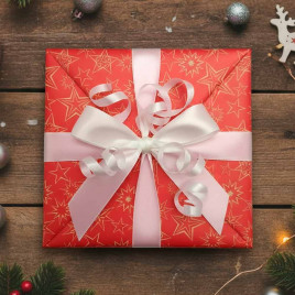 Бумага крафт в рулоне Звезды ягодный пунш размер 70см*10м