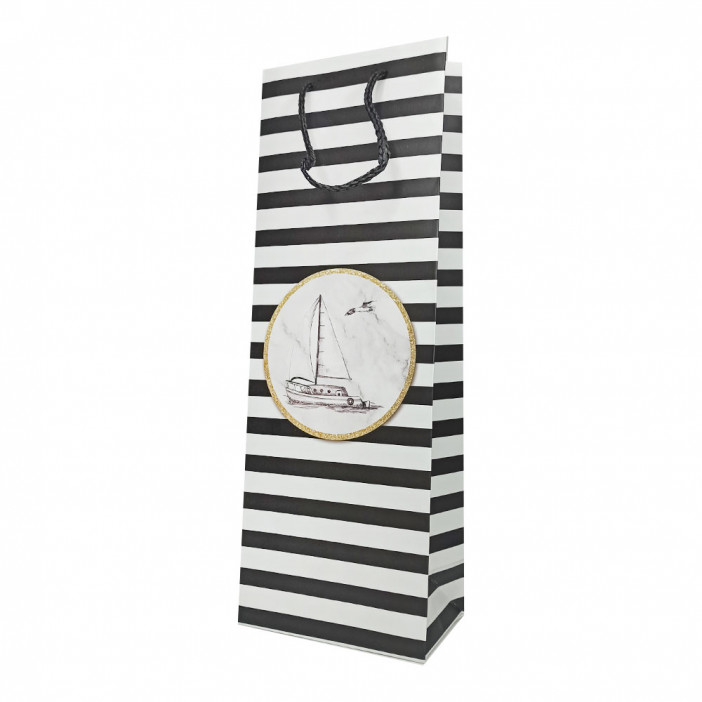 Пакет под бутылку ЛЮКС Рисунок размер 13*36*9см