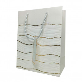 Пакет ЛЮКС Волна с золотым тиснением размер 18*23*10см