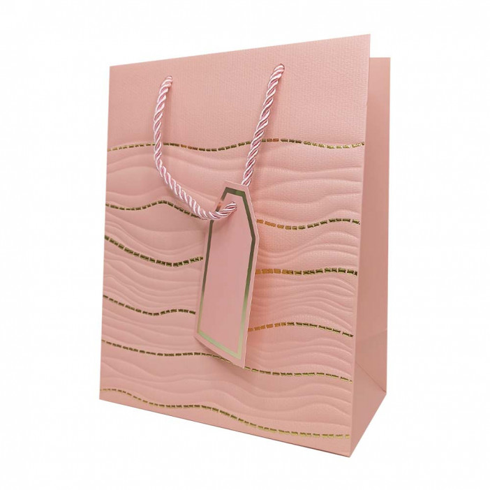 Пакет ЛЮКС Волна с золотым тиснением размер 18*23*10см