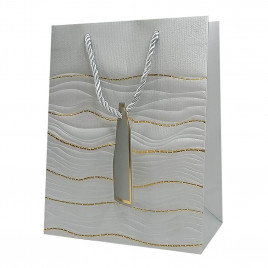 Пакет ЛЮКС Волна с золотым тиснением размер 18*23*10см