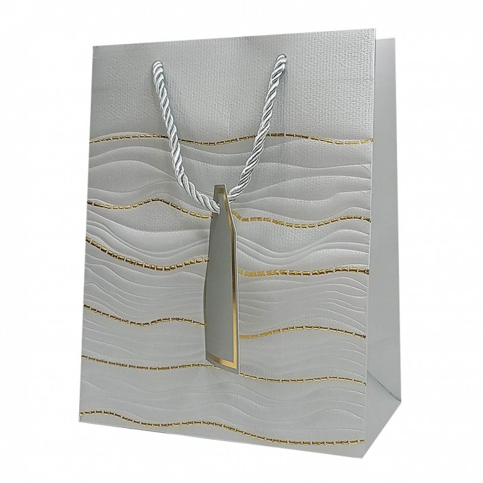 Пакет ЛЮКС Волна с золотым тиснением размер 18*23*10см