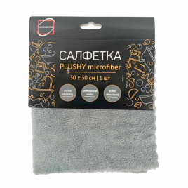 Салфетка из микрофибры PLUSHY серая 30*30см