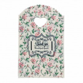 Пакет вырубной ПНД Спасибо с розами 13*20см 45 мкм 50шт