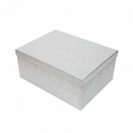 Коробка прямоугольная Серебряные блестки в 10-ти размерах