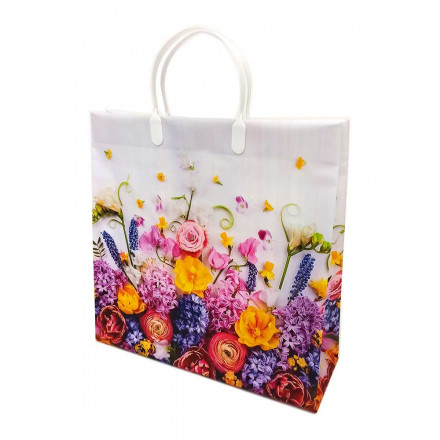 Пакет сумка размер 30*30см Яркие цветы