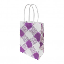 Пакет крафт Клетка с крученой ручкой размер 25*31*11см