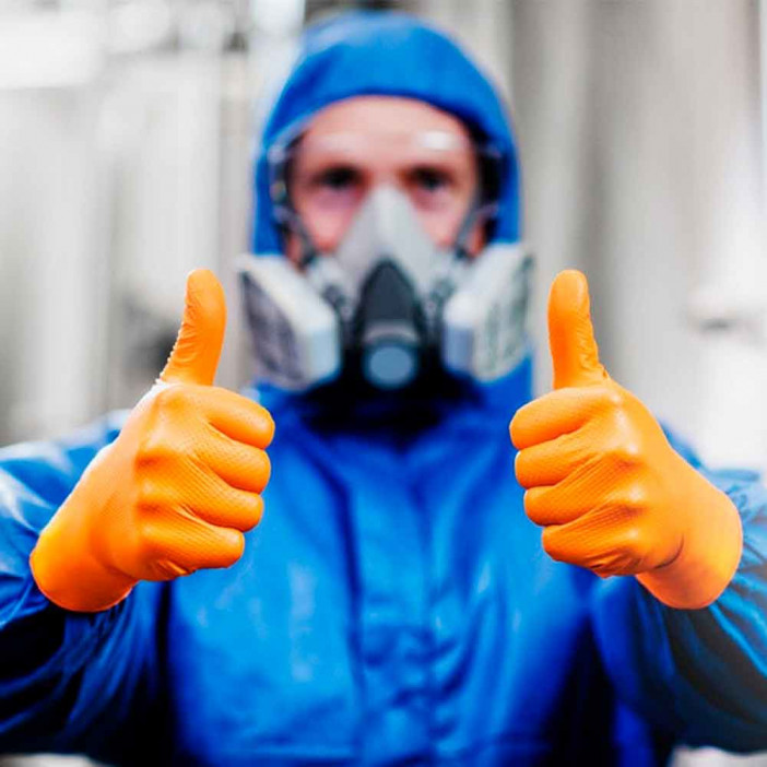 Перчатки нитриловые GOGRIP особопрочные оранжевые 25 пар L, XL, XXL