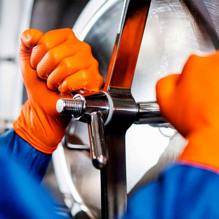 Перчатки нитриловые GOGRIP особопрочные оранжевые 25 пар L, XL, XXL