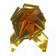 Бант-шар Гигант голография золото размер 10см