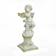 Фигура Ангел с золотыми крыльями с дудочкой размер H-15см