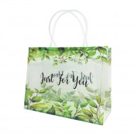 Пакет сумка пластиковая для цветов Just for you зеленый размер 27*21*11см