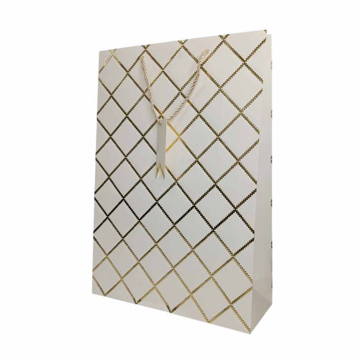 Пакет ЛЮКС Ромб с золотым тиснением размер 31*42*12см