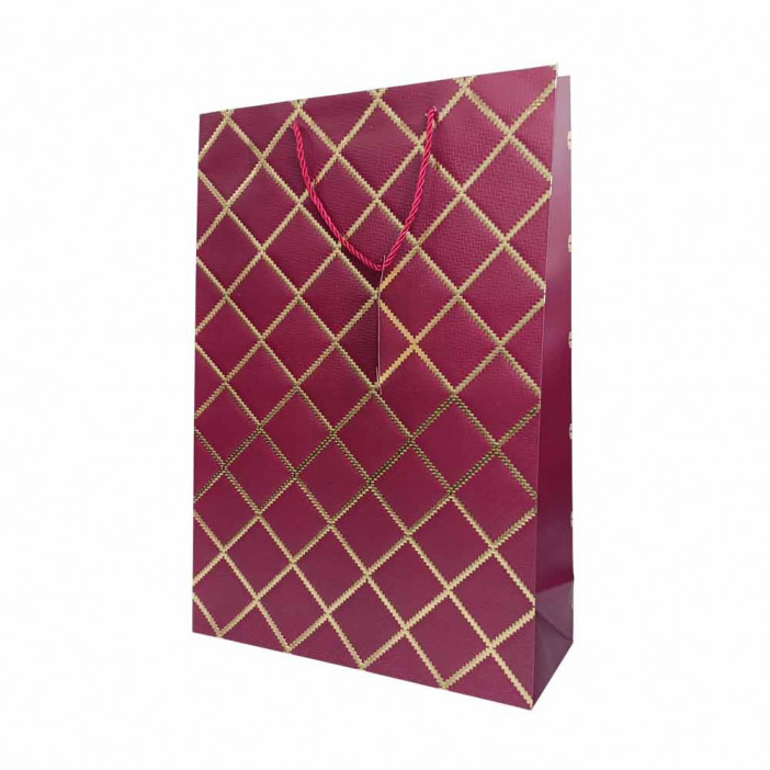 Пакет ЛЮКС Ромб с золотым тиснением размер 31*42*12см