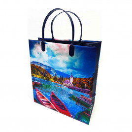 Пакет сумка размер 23*26см Две красные лодки