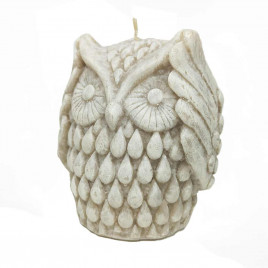 Ароматическая свеча Сова светло бежевая размер 10*10см