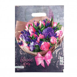 Пакет с вырубной ручкой Счастье 31*40см 60мкм 50шт