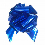 Бант-шар Гигант голография синий размер 10см