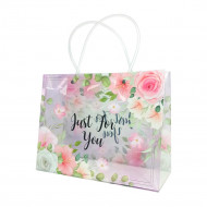 Пакет сумка пластиковая для цветов Just for you розы размер 27*21*11см