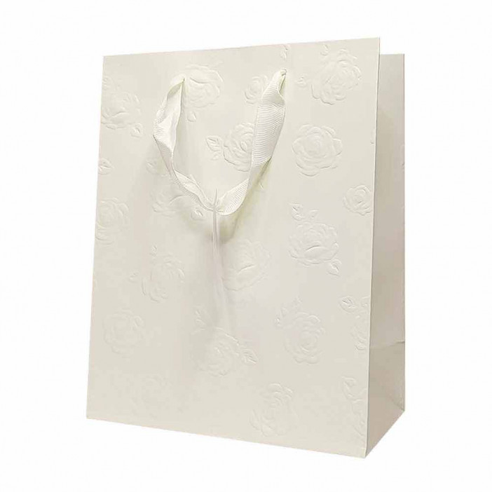 Пакет ЛЮКС Розы с тиснением размер 18*23*10см