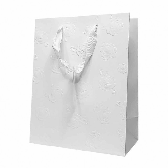 Пакет ЛЮКС Розы с тиснением размер 18*23*10см