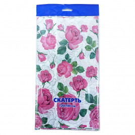 Скатерть одноразовая 120*180см Розовые розы