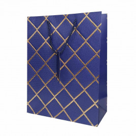 Пакет ЛЮКС Ромб с золотым тиснением размер 26*33,5*12см