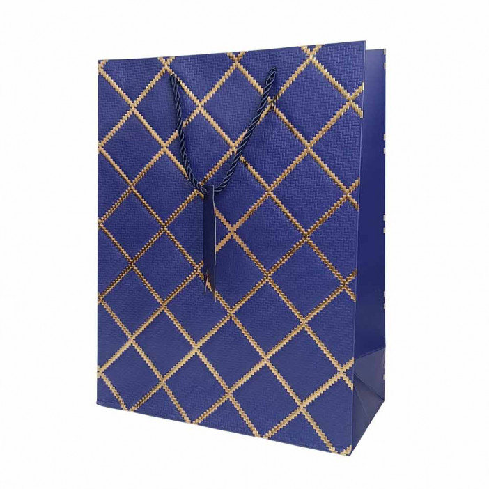 Пакет ЛЮКС Ромб с золотым тиснением размер 26*33,5*12см